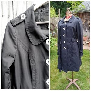 The Limited black white 50s mod style button down lightweight trench coat size M
